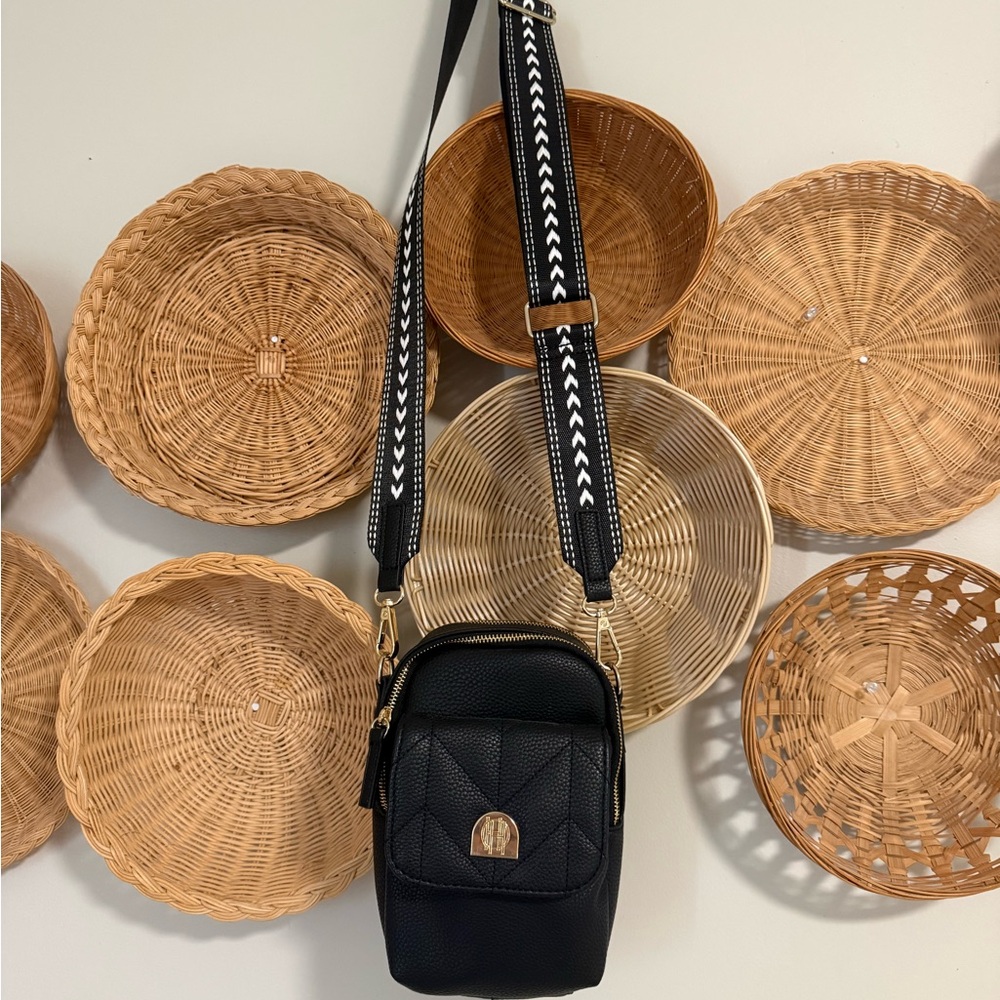 House Of Harlow Black Crossbody Bag with Decorative Strap